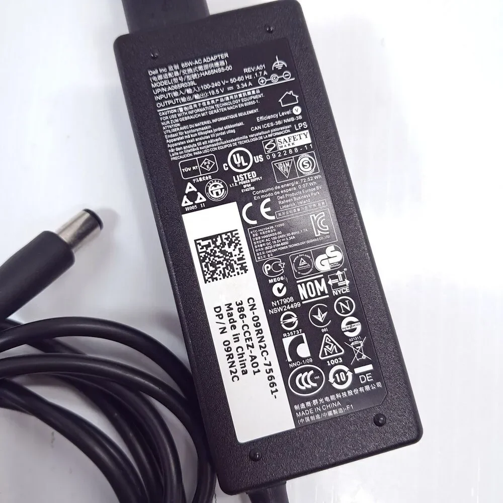 Dell HA65NS5-00 AC Adapter 19.5V 3.34A Laptop Charger power cord Genuine oem
